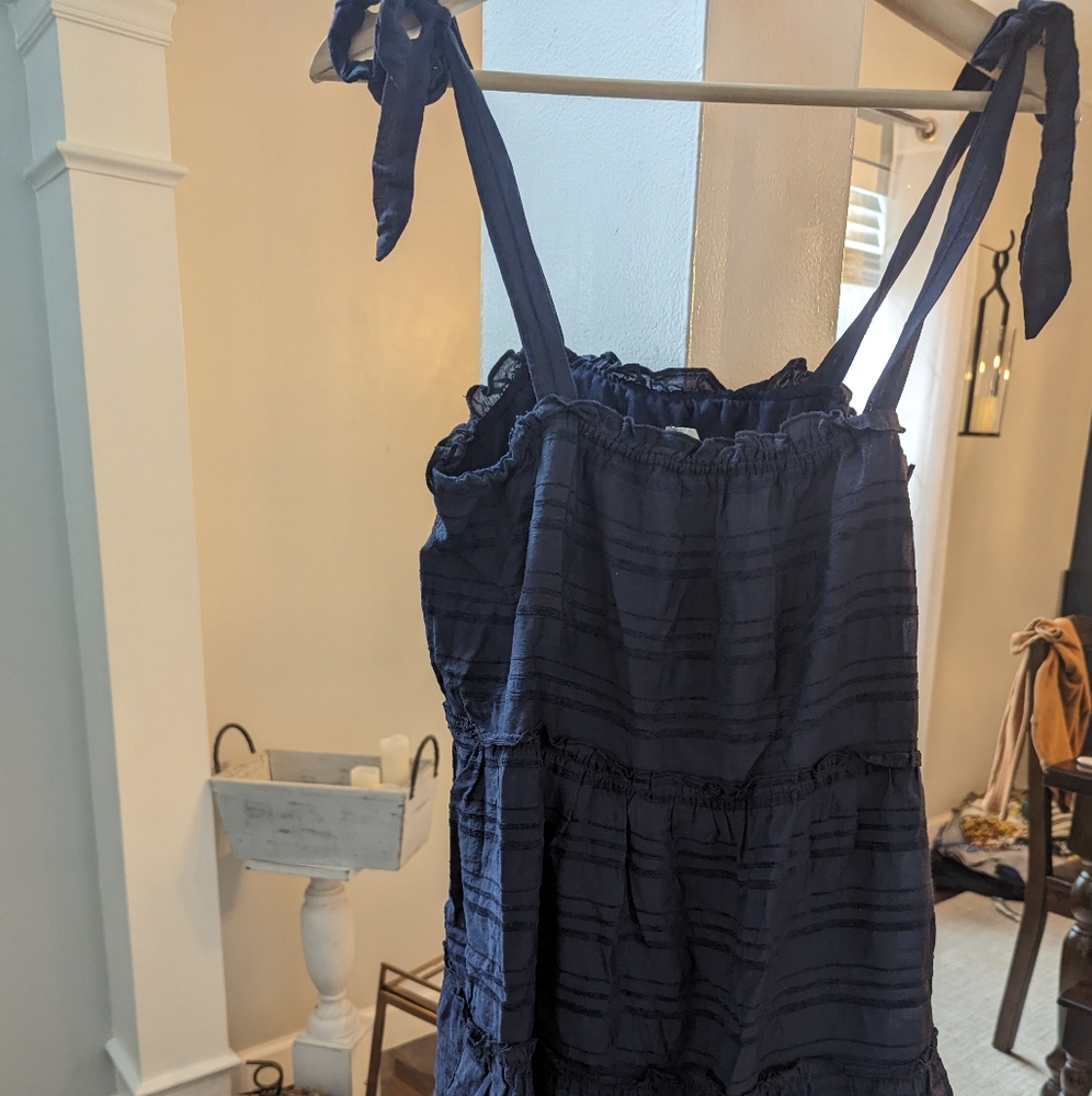 Altar'd State, women's sundress, navy blue, ruffles, size medium